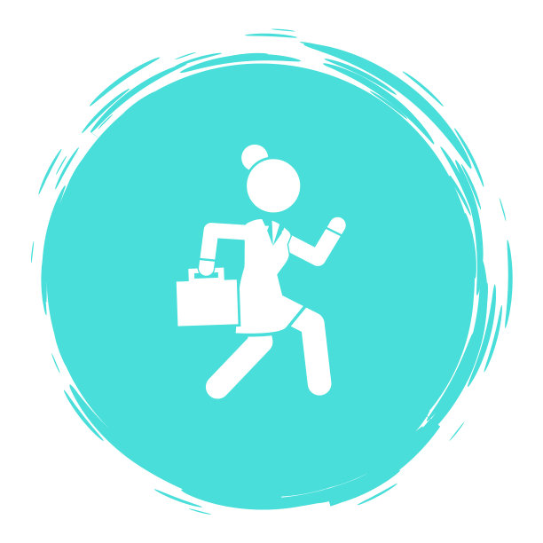 女商人拿着公文包匆忙地跑着图片下载