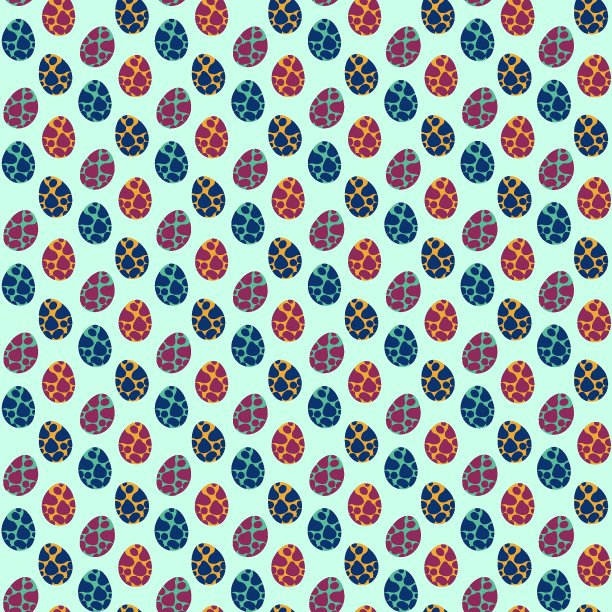 有趣的斑点恐龙蛋无缝模式向量图片下载