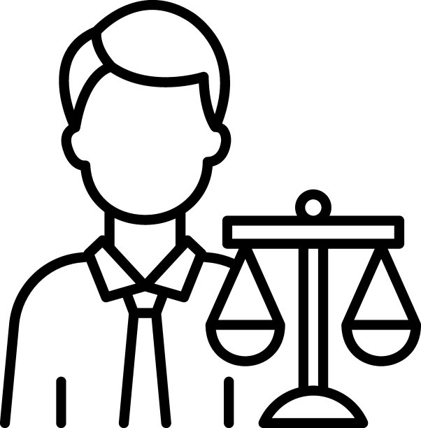 主张概念，男性律师阿凡达矢量彩色图标设计，律师事务所和法律机构股票插图图片下载