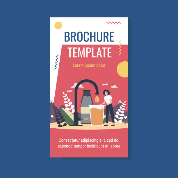 小妇人拿纯净水平面矢量插画图片下载