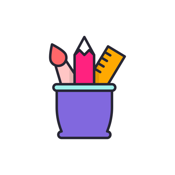 画笔案例矢量填充轮廓图标样式的插图。EPS 10个文件图片下载