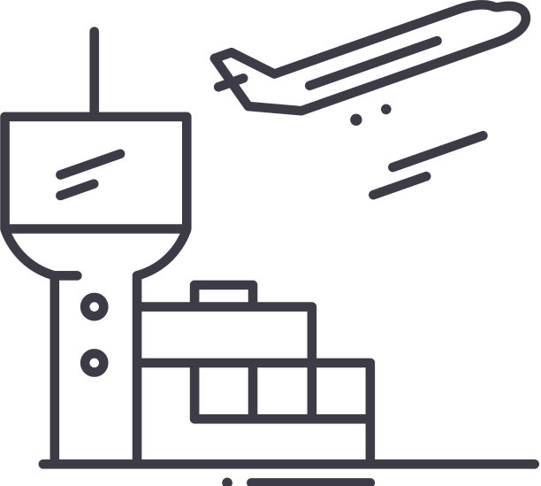 机场图标线形孤立薄图片下载