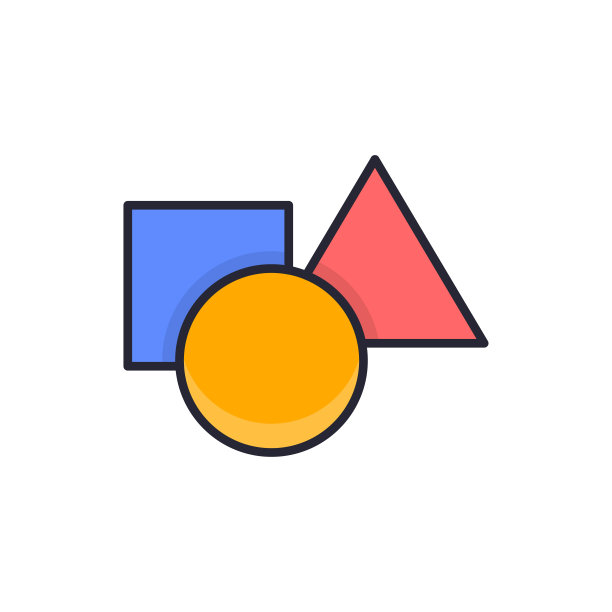 几何图形向量填充轮廓图标样式插图。EPS 10个文件图片下载