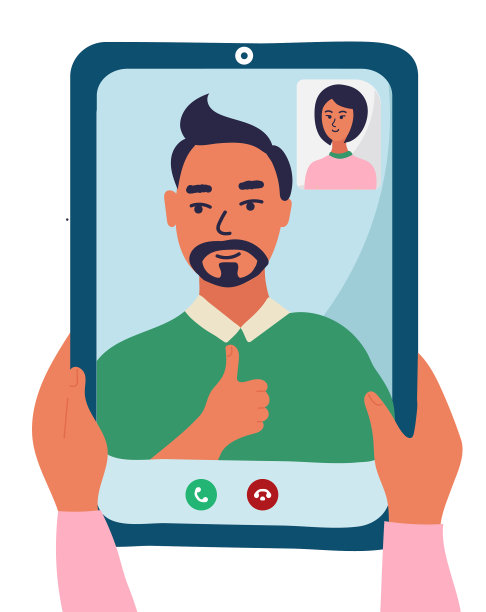 男人和女人都在平板电脑屏幕上图片下载