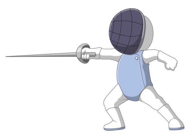 这个男孩正摆着很好的姿势玩击剑图片下载