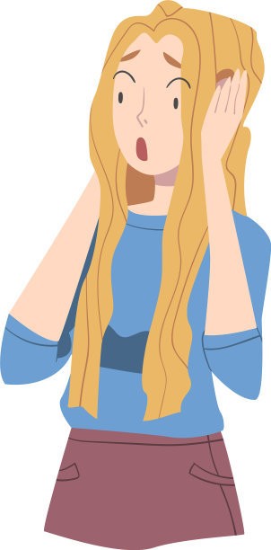 少女脸上带着惊讶的恐惧表情图片下载