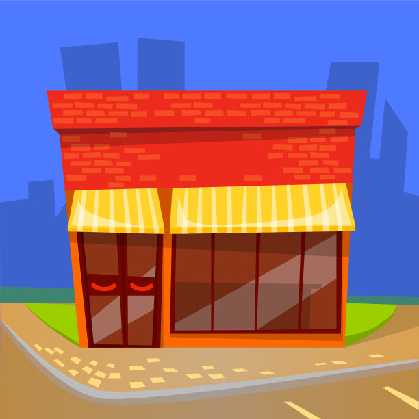 餐厅与摩天大楼景观红色咖啡馆图片下载