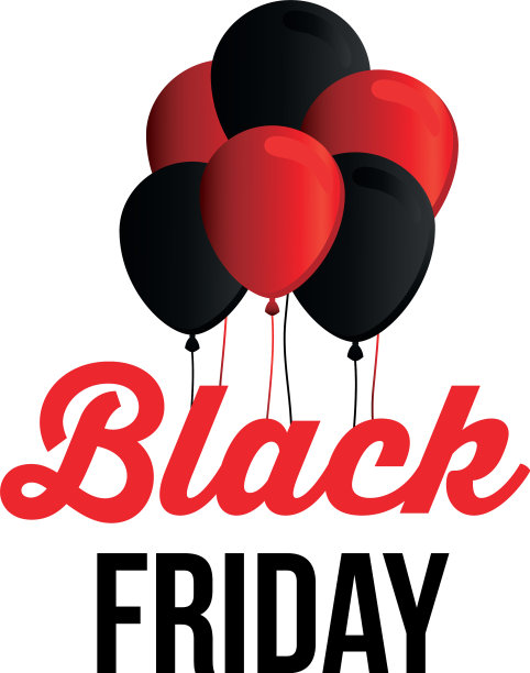 印有黑色和红色气球的黑色星期五字样图片下载
