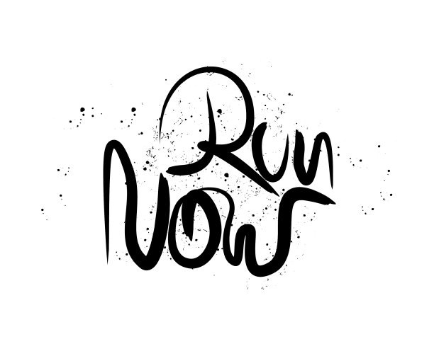 在白色背景上运行刻字艺术图片下载