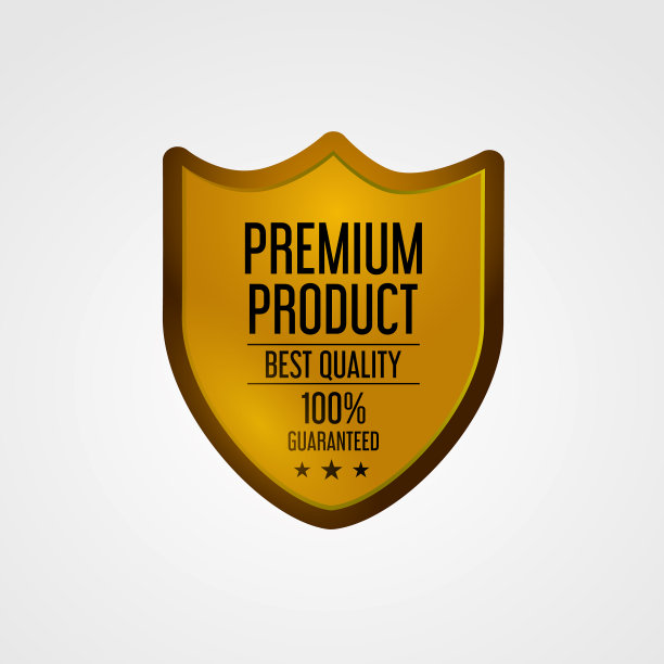 黄金优质盾牌设计标签图片下载