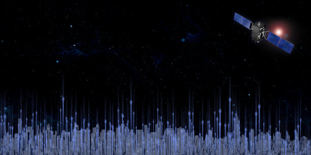 云端存储数据高楼林立的大城市互联网存储3d插图图片下载