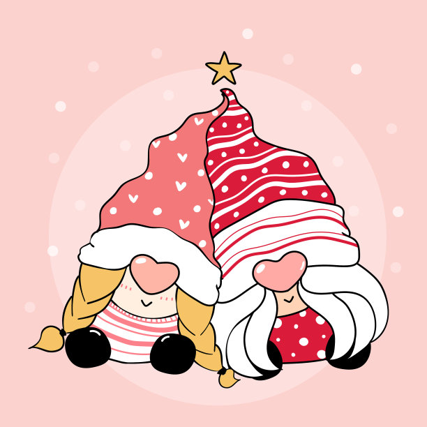 可爱的侏儒情侣情侣红鼻子坐在一起图片下载