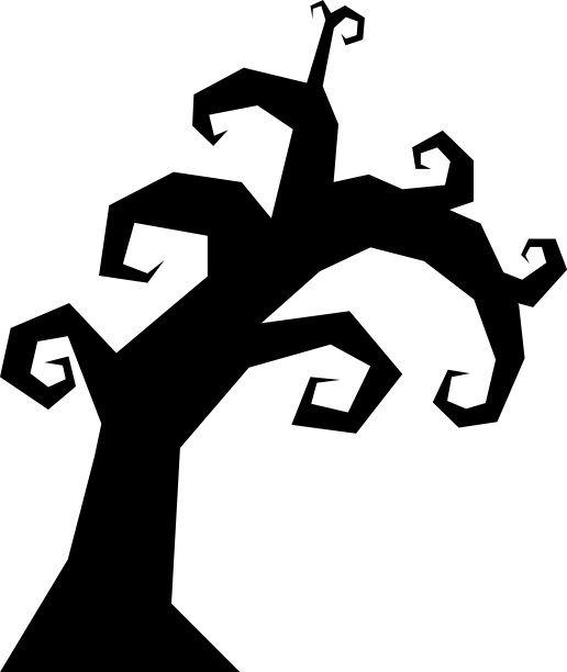 黑暗树万圣节孤立的图标图片下载