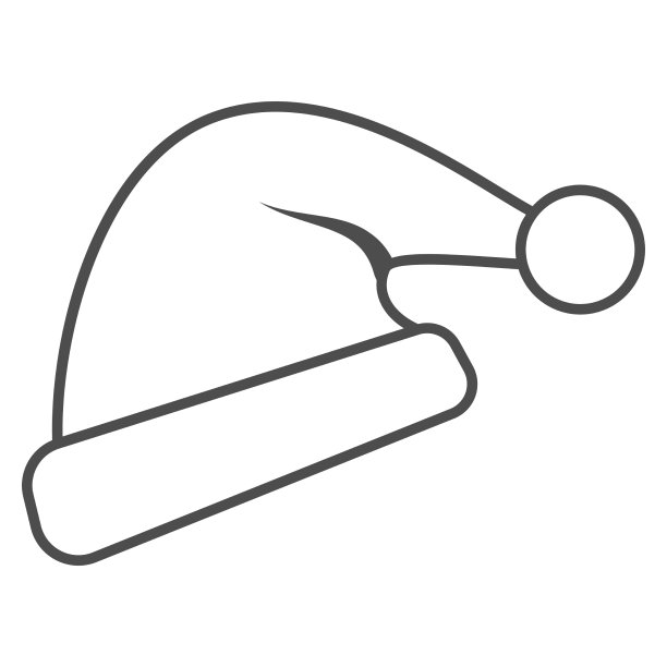 帽子上圣诞老人细线象征新年图片下载