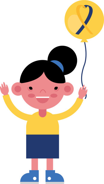 女孩与综合症down丝带运动在气球图片下载