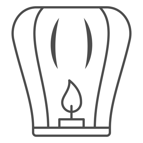 中国灯笼细线象征中国的中秋节图片下载