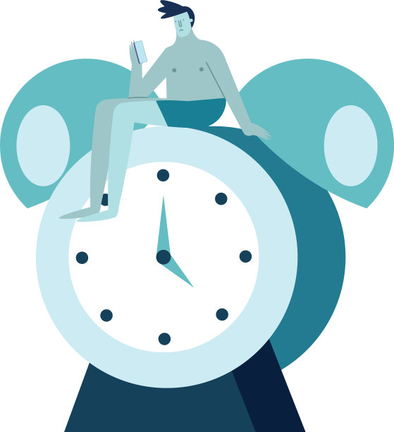 年轻男子使用智能手机，失眠警报图片下载