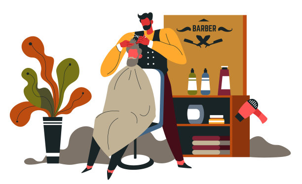 豪华理发店为男士美发的地方图片下载