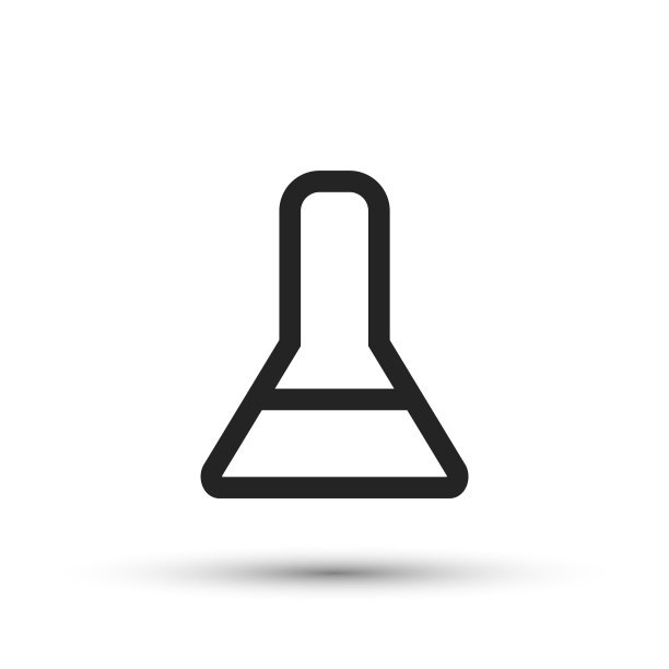 实验室研究图标矢量医学元素的时尚设计。移动概念和网络应用的简单象形图。矢量线玻璃瓶和反应图标孤立在白色背景。图片下载