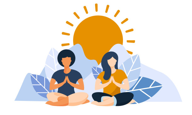 非洲妇女夫妇和白人女孩做瑜伽和冥想。图片下载