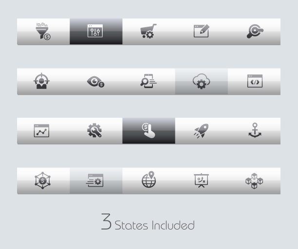 SEO与数字营销图标1 2 //经典系列图片下载