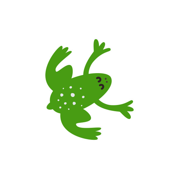 小青蛙。一个可爱的小青蛙的矢量插图图片下载