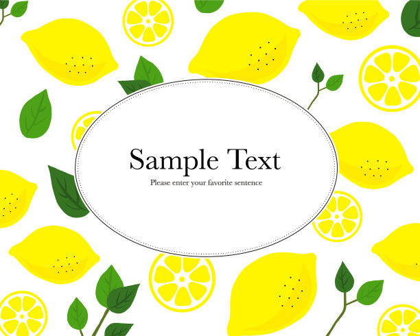 柠檬图案插图背景框架图片下载