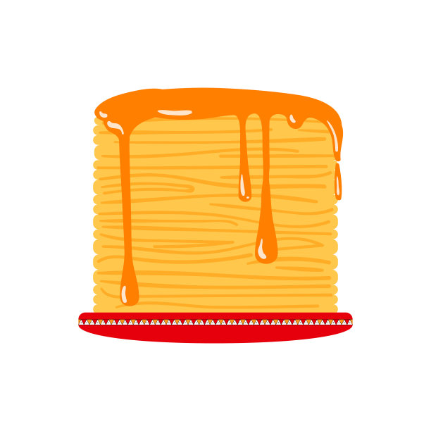 一大堆俄罗斯煎饼配红鱼子酱。俄罗斯传统菜肴。庆祝Maslenitsa的概念。矢量股票手绘插图孤立在白色背景。图片下载