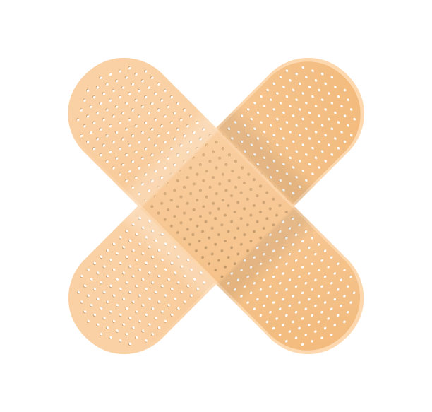 穿孔十字形胶粘贴片或图片下载