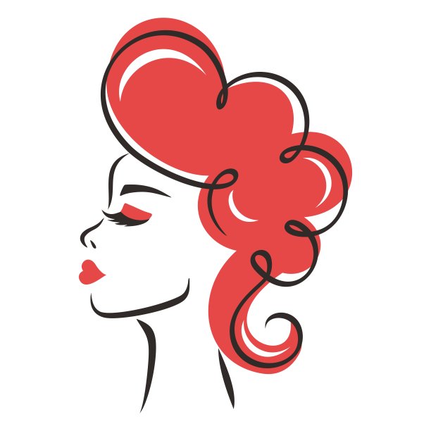 这是一个年轻女子的侧影素描。图片下载