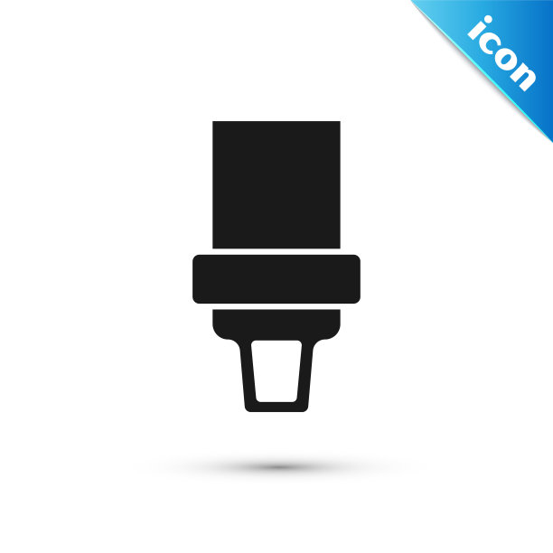 灰色安全带图标隔离在白色背景。安全带。向量图片下载