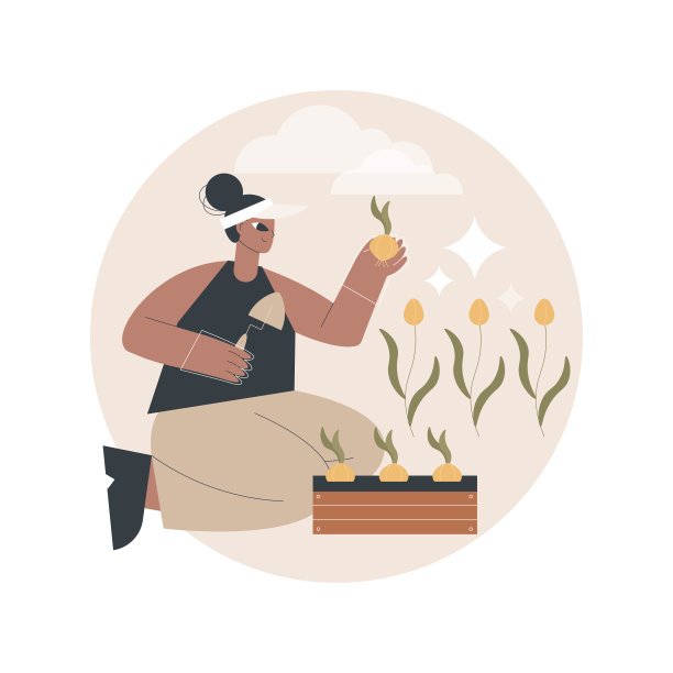 种植鳞茎抽象概念矢量插图。图片下载