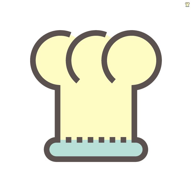 美食厨师帽或帽矢量图标。48x48像素完美和可编辑的线描边。图片下载