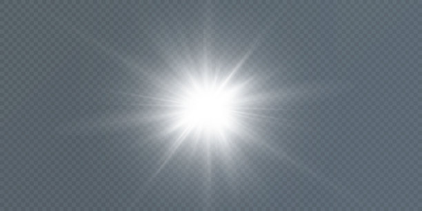 明亮的星星孤立在透明的白色背景上图片下载