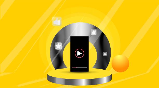 在线视频平台页眉或页脚横幅模板与复制空间。数字商业推广，视频广告-社交媒体营销。图片下载