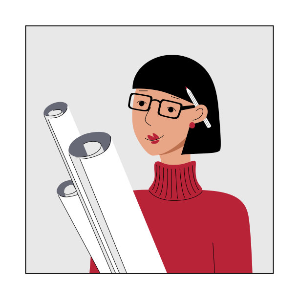 戴着眼镜，手里拿着纸的年轻女人图片下载