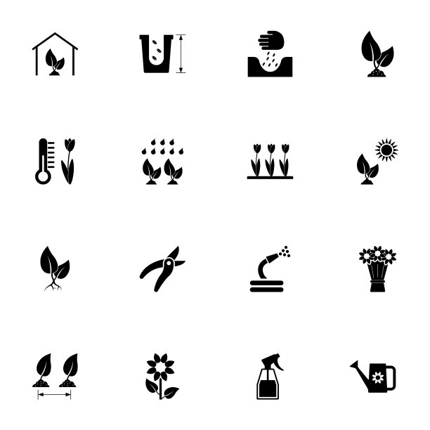 花卉生长的图标-扩大到任何大小图片下载