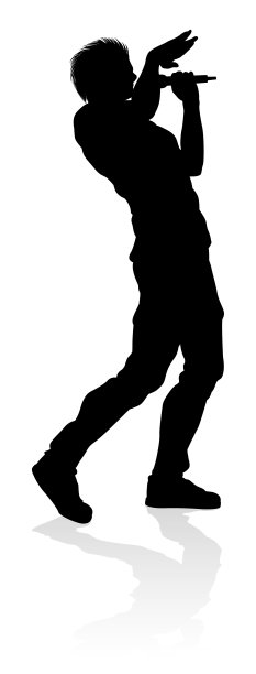 流行乡村歌手或摇滚明星剪影图片下载