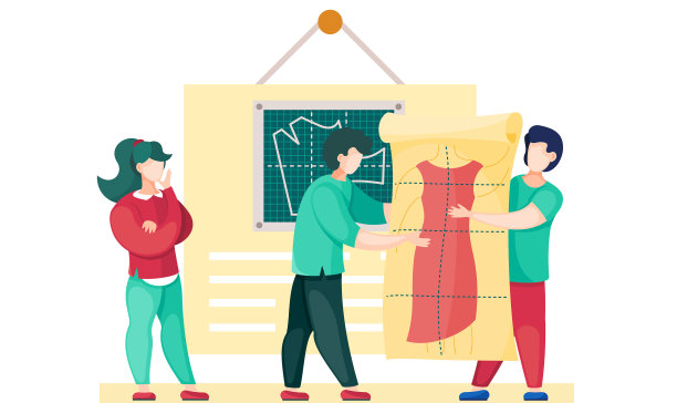 设计师为女孩设计服装图案图片下载