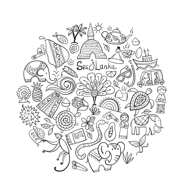 斯里兰卡旅游艺术背景部落元素图片下载