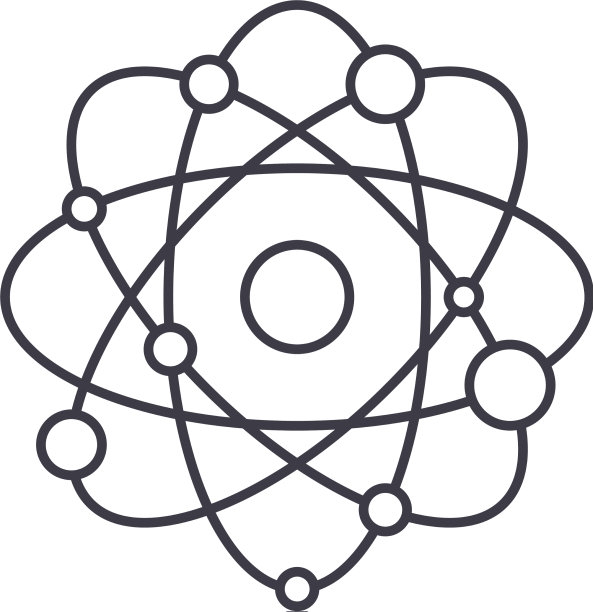 原子图标线性孤立细线图片下载