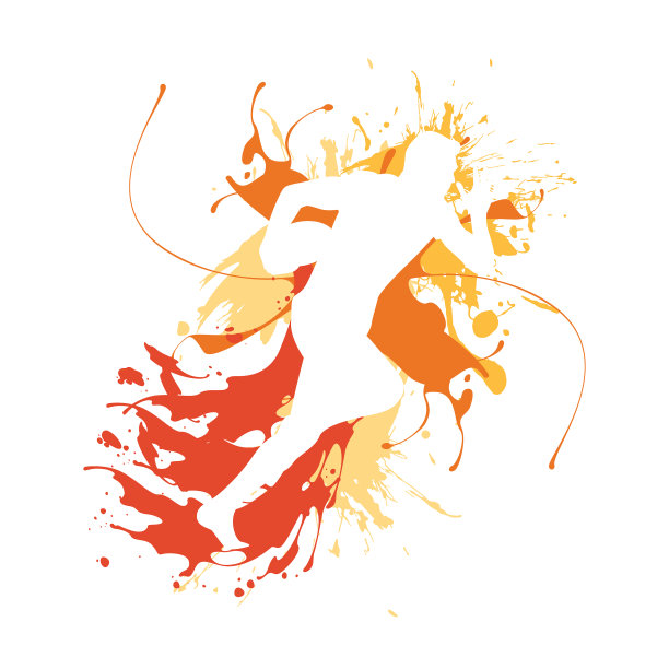 Rugplayer剪影与飞溅的效果图片下载