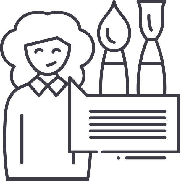 艺术教育图标线性孤立图片下载