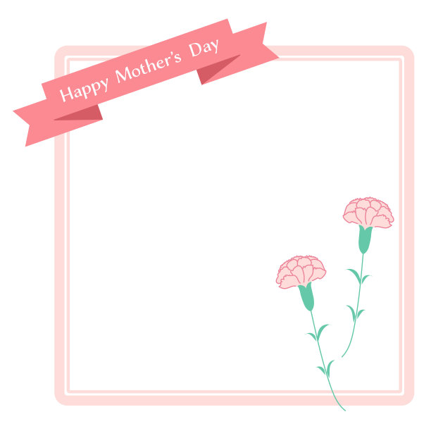 母亲节粉色康乃馨插画框图片下载