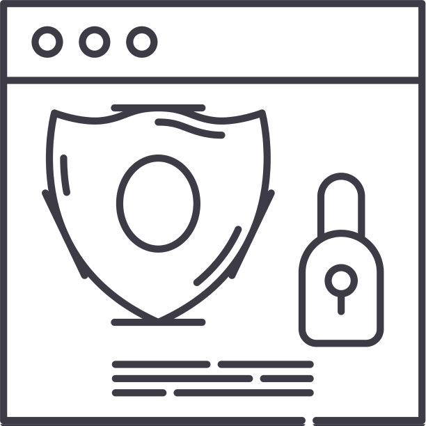 应用程序安全图标线性隔离图片下载