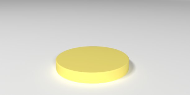 黄色产品支架未来主义或讲台基座上的空白展示与灰色背景。3 d渲染。图片下载