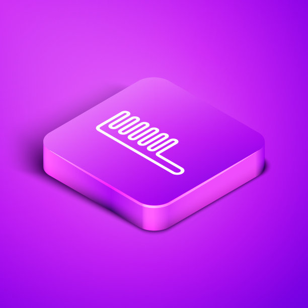 等距线毛刷图标孤立在紫色上图片下载