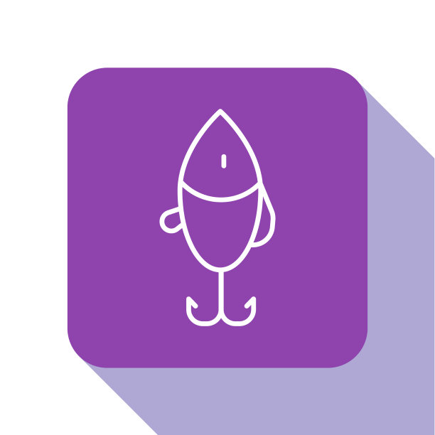 白线钓鱼诱饵图标孤立在白色图片下载