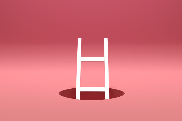 梯子3d渲染粉色背景图片下载