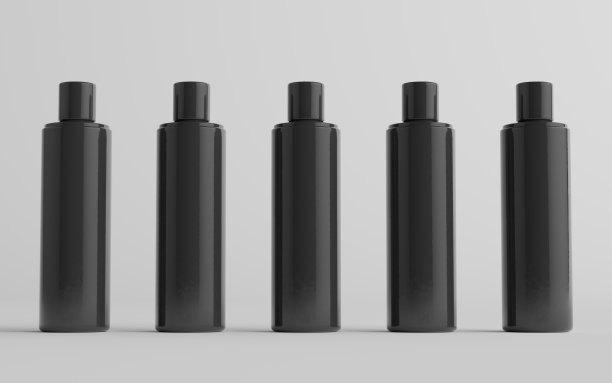 250毫升黑色塑料洗发水/沐浴露/皮肤爽肤水，化妆品瓶模型-多瓶图片下载